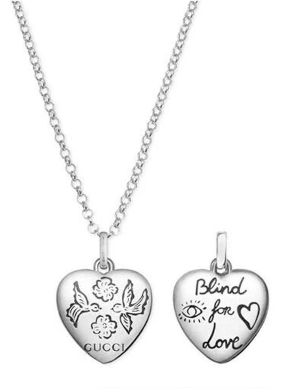 Gucci - Sterling Silver “Blind for Love” pendant